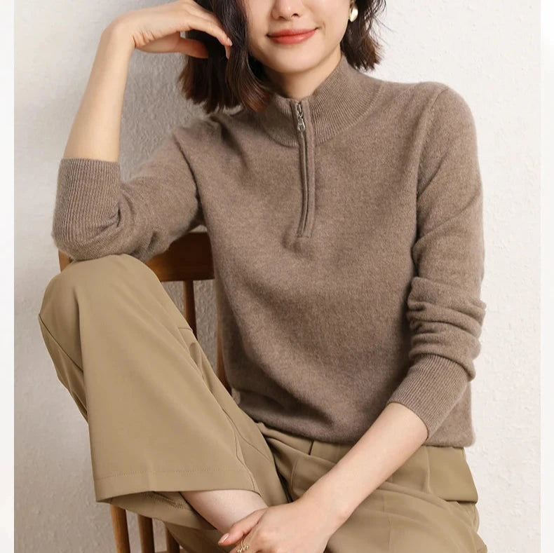 Women's Cashmere Half-Zip Pullover