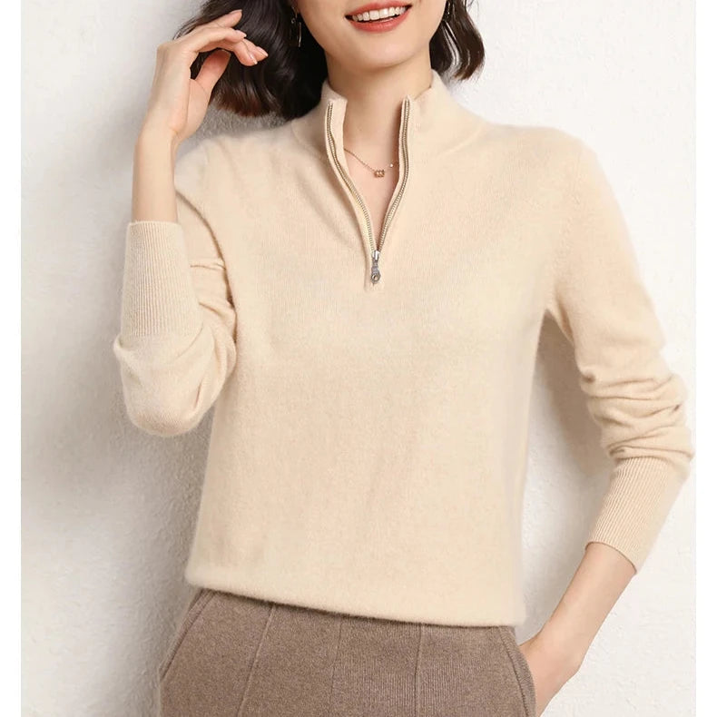 Women's Cashmere Half-Zip Pullover