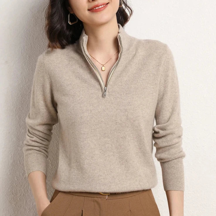 Women's Cashmere Half-Zip Pullover