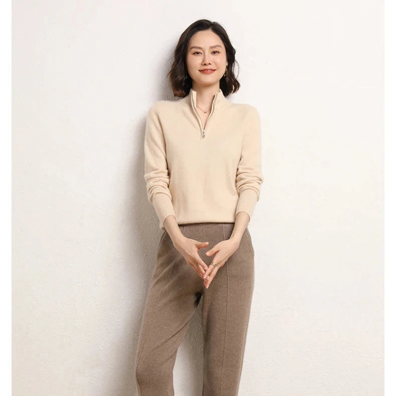 Women's Cashmere Half-Zip Pullover