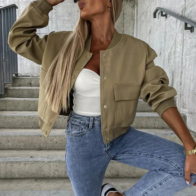 Women's Cropped Bomber Jacket