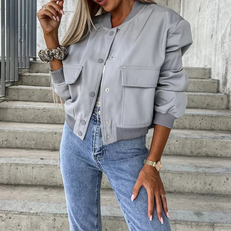 Women's Cropped Bomber Jacket