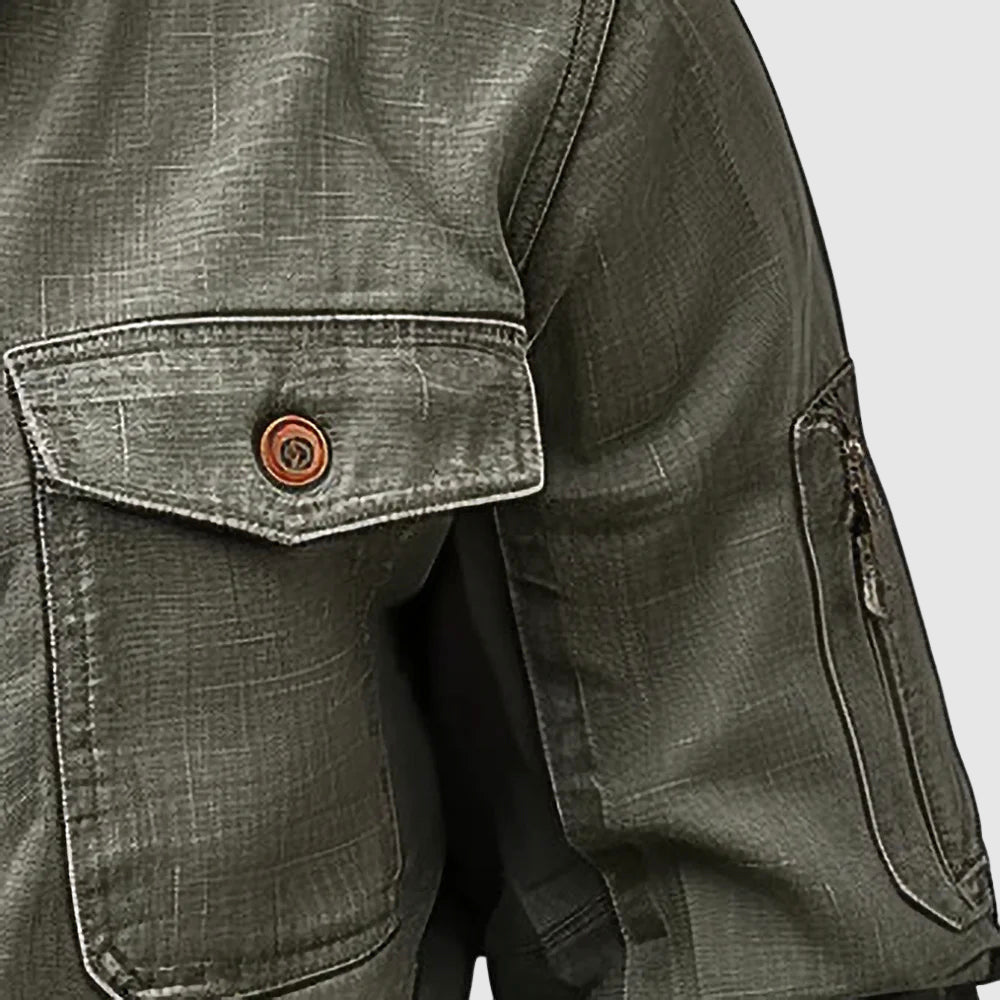 Men's Linen Bomber Jacket