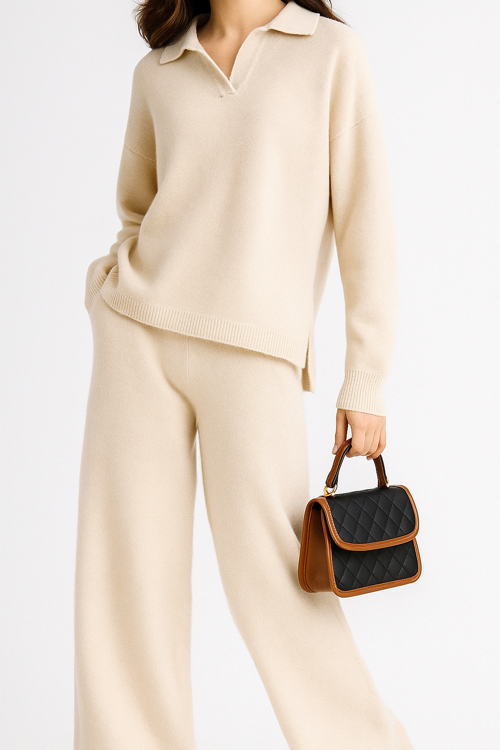 Women's Loungewear Polo Knit Set