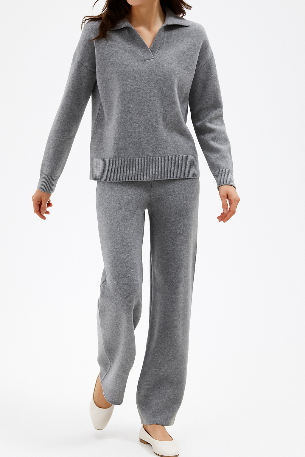 Women's Loungewear Polo Knit Set
