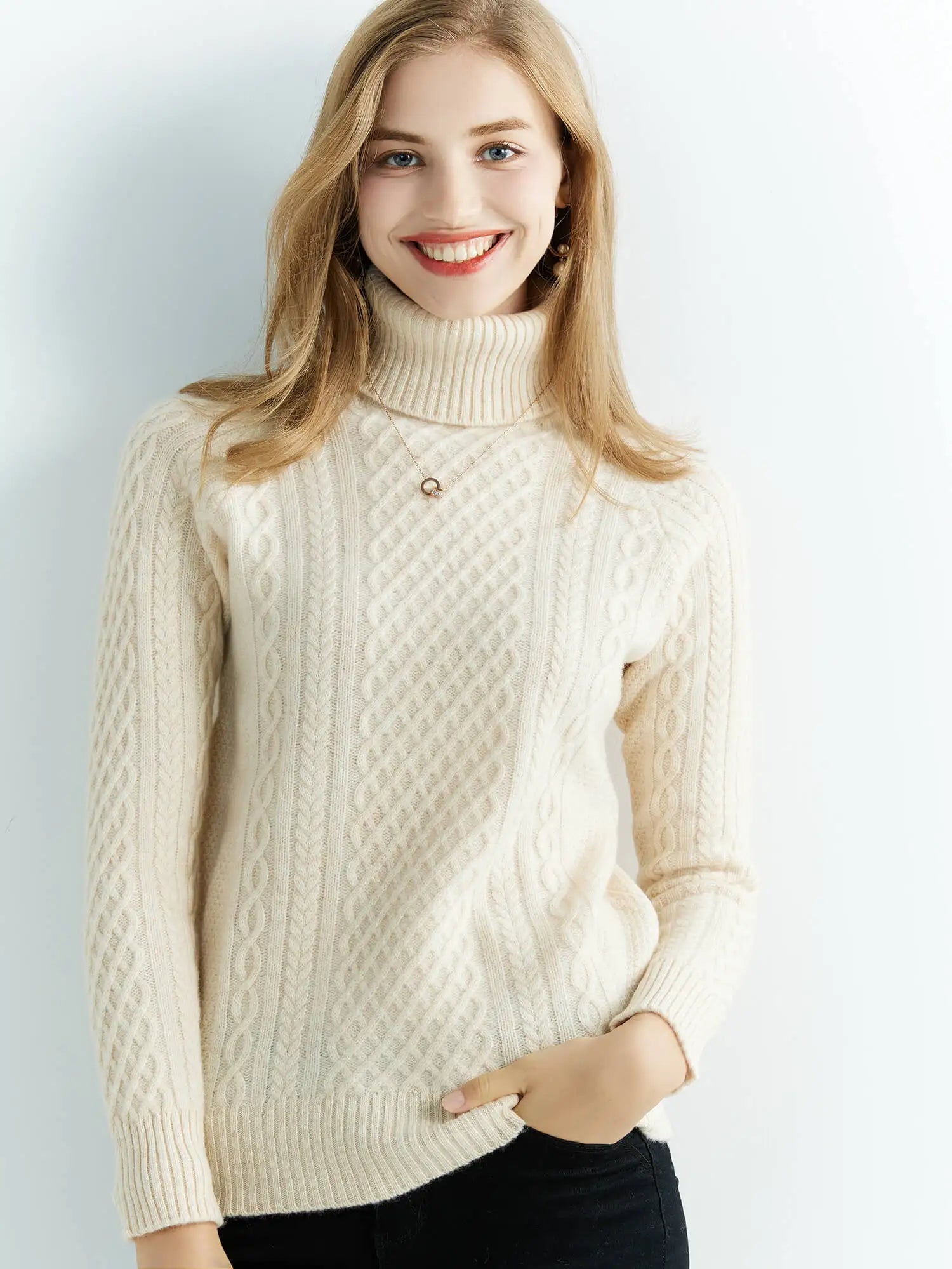 Women's Merino Wool Turtleneck Sweater