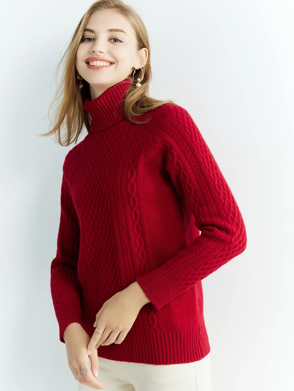 Women's Merino Wool Turtleneck Sweater