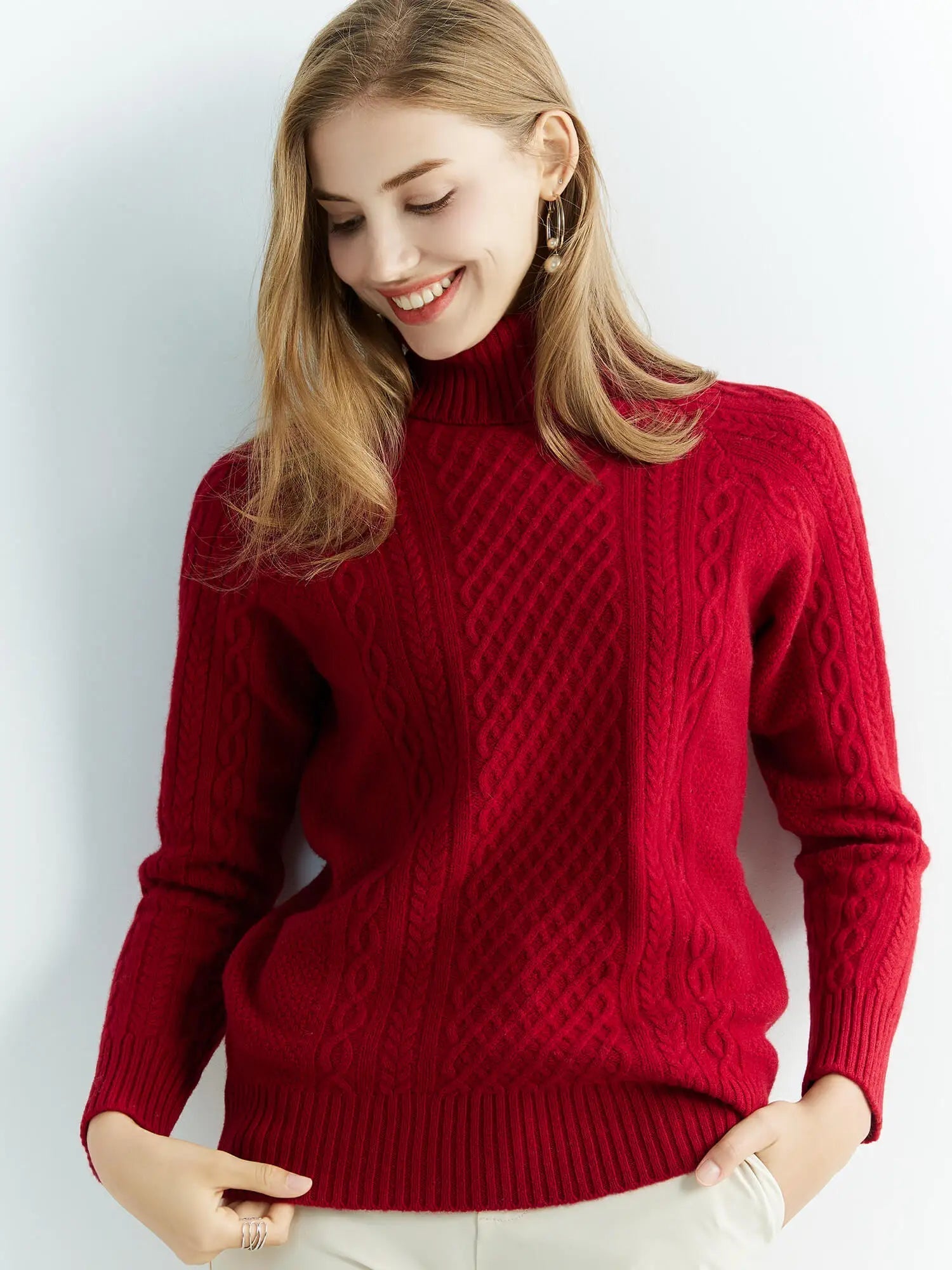 Women's Merino Wool Turtleneck Sweater