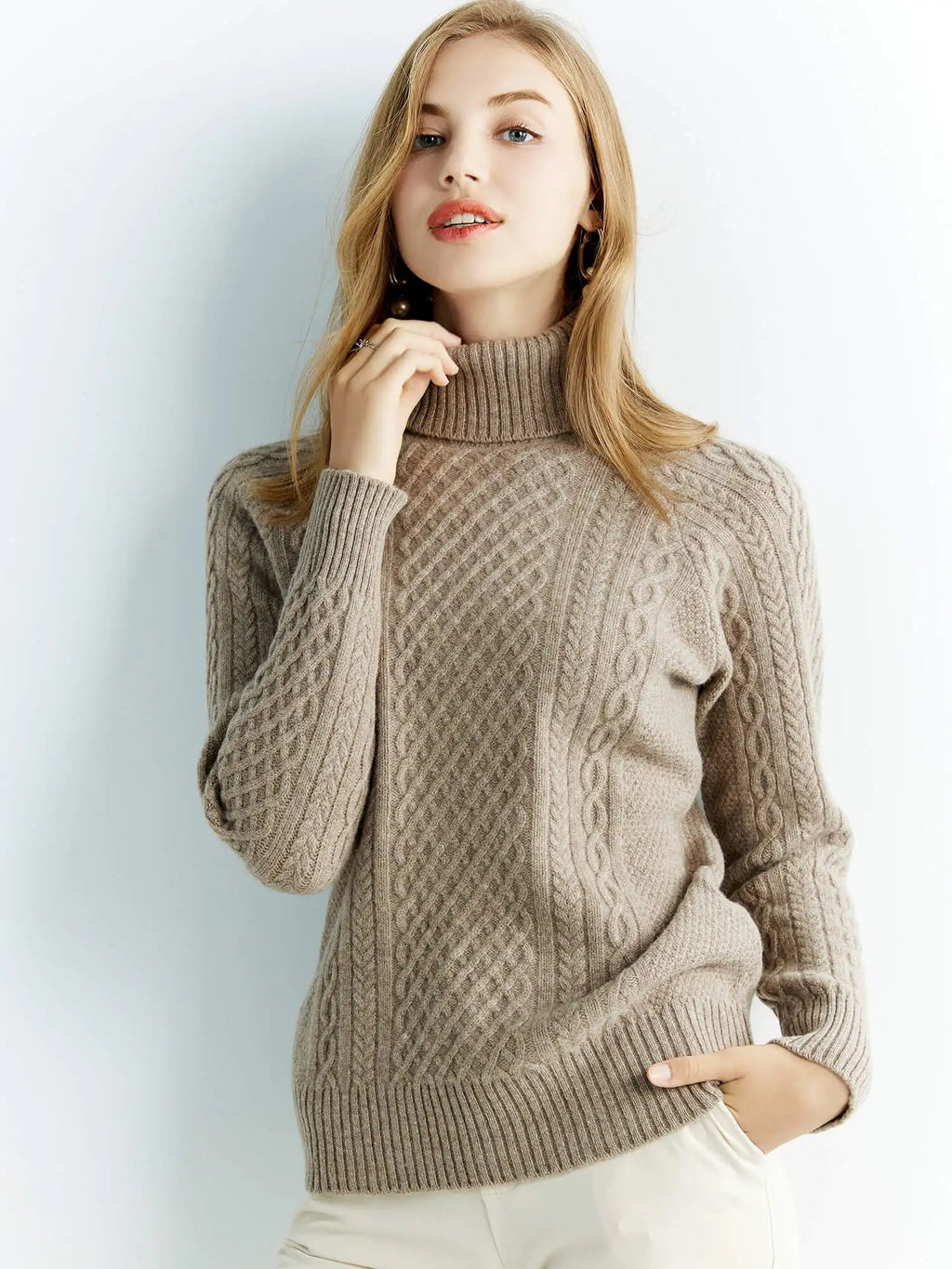 Women's Merino Wool Turtleneck Sweater