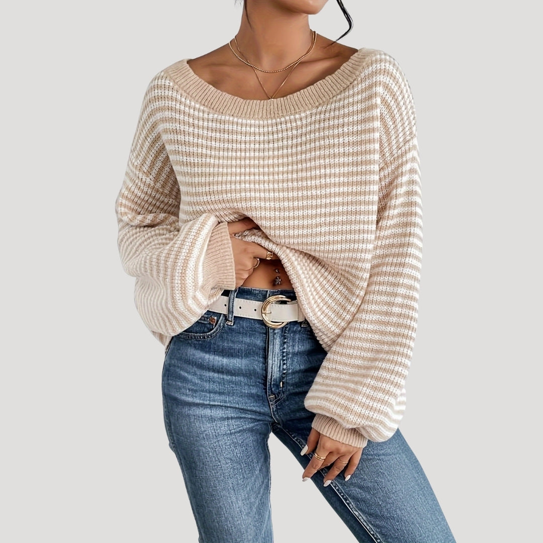 Women's Oversized Striped Knit Jumper
