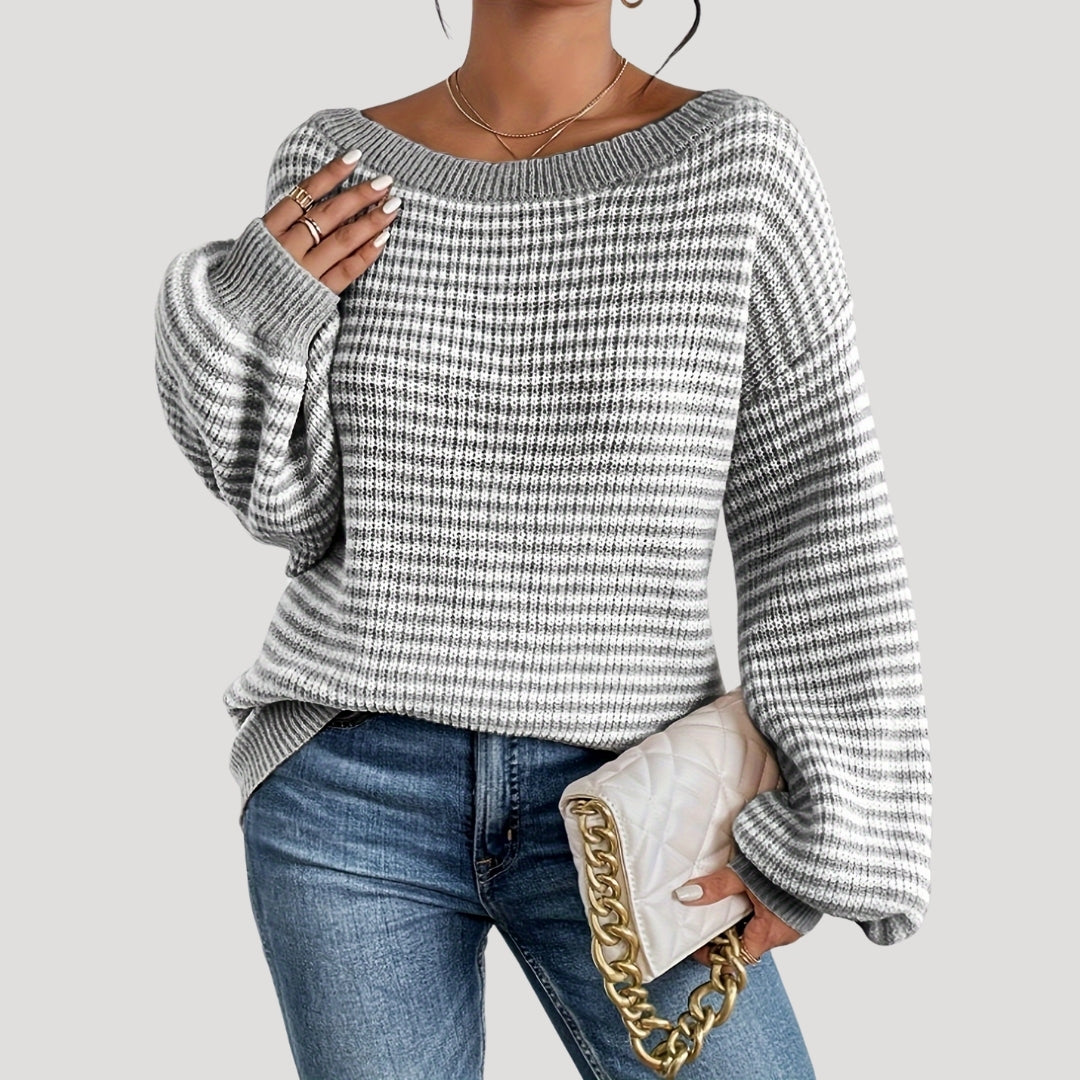 Women's Oversized Striped Knit Jumper