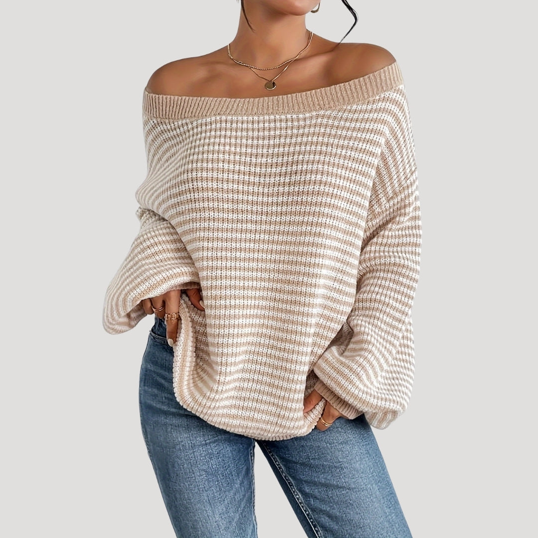 Women's Oversized Striped Knit Jumper