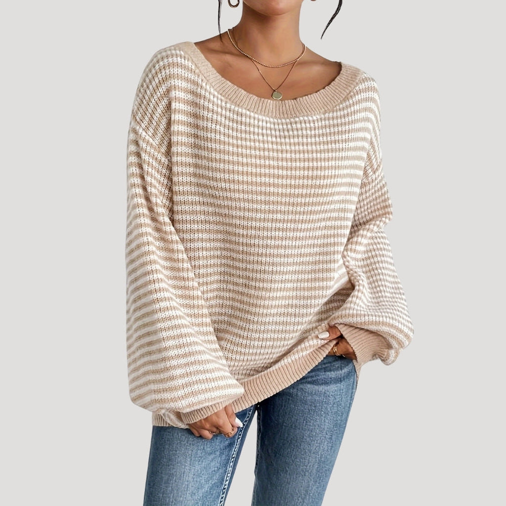 Women's Oversized Striped Knit Jumper