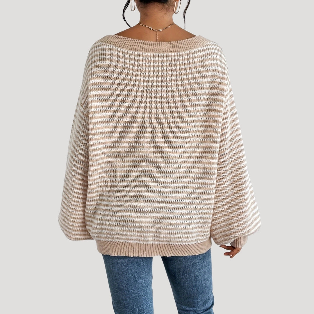 Women's Oversized Striped Knit Jumper