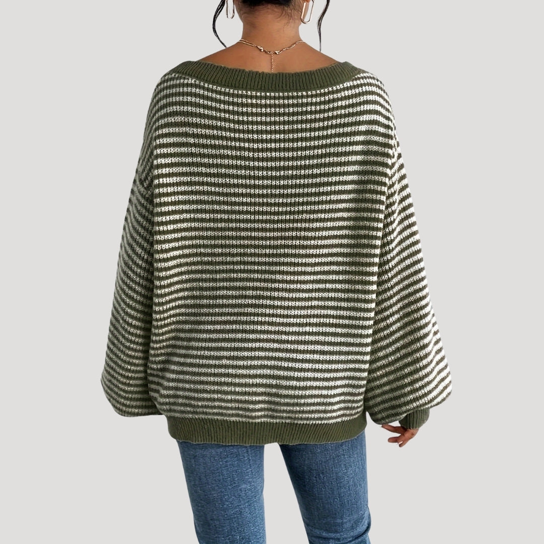 Women's Oversized Striped Knit Jumper