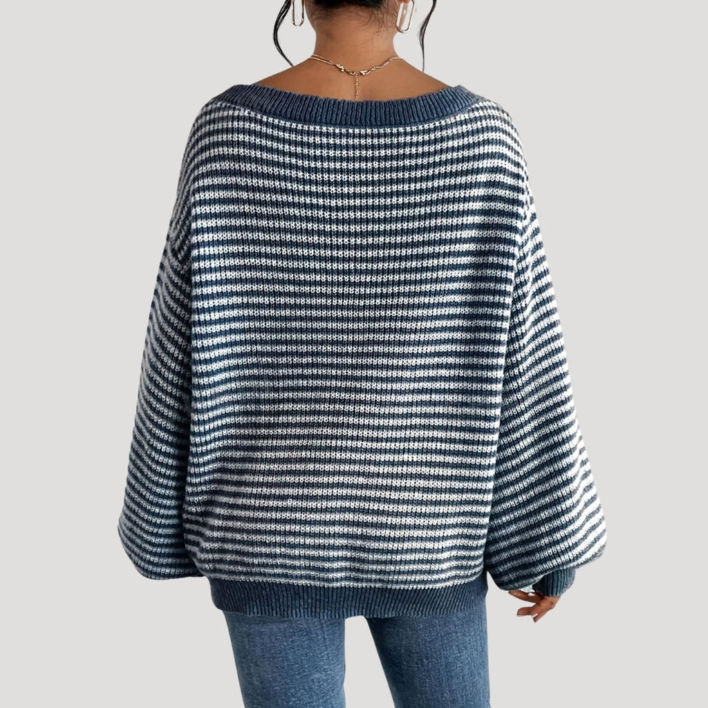 Women's Oversized Striped Knit Jumper