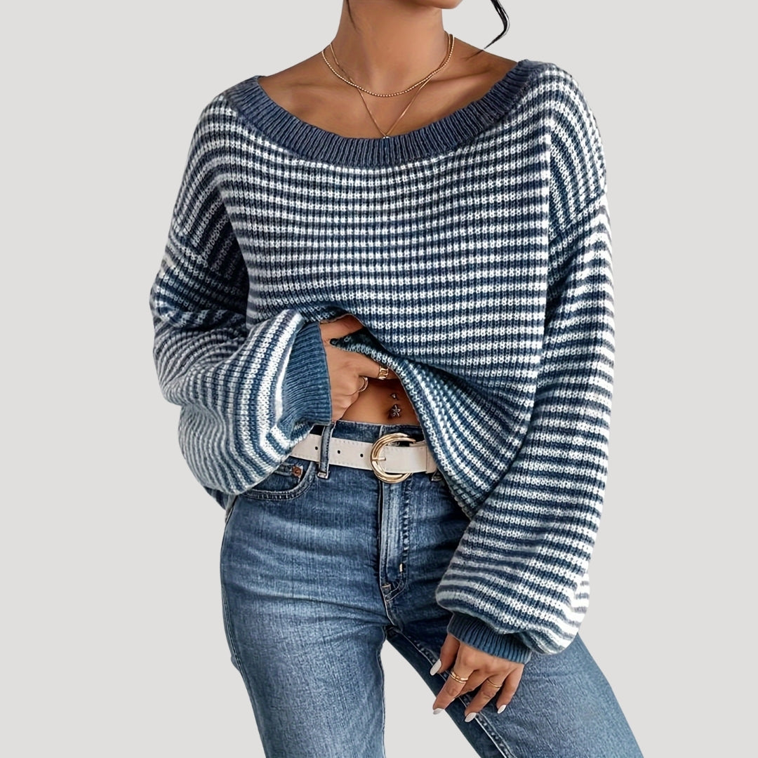 Women's Oversized Striped Knit Jumper