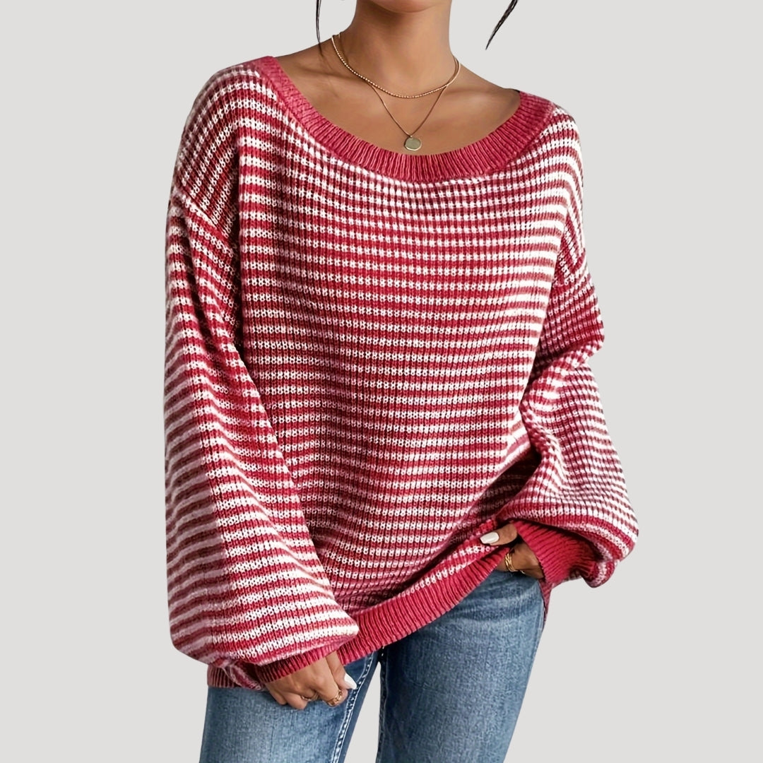 Women's Oversized Striped Knit Jumper