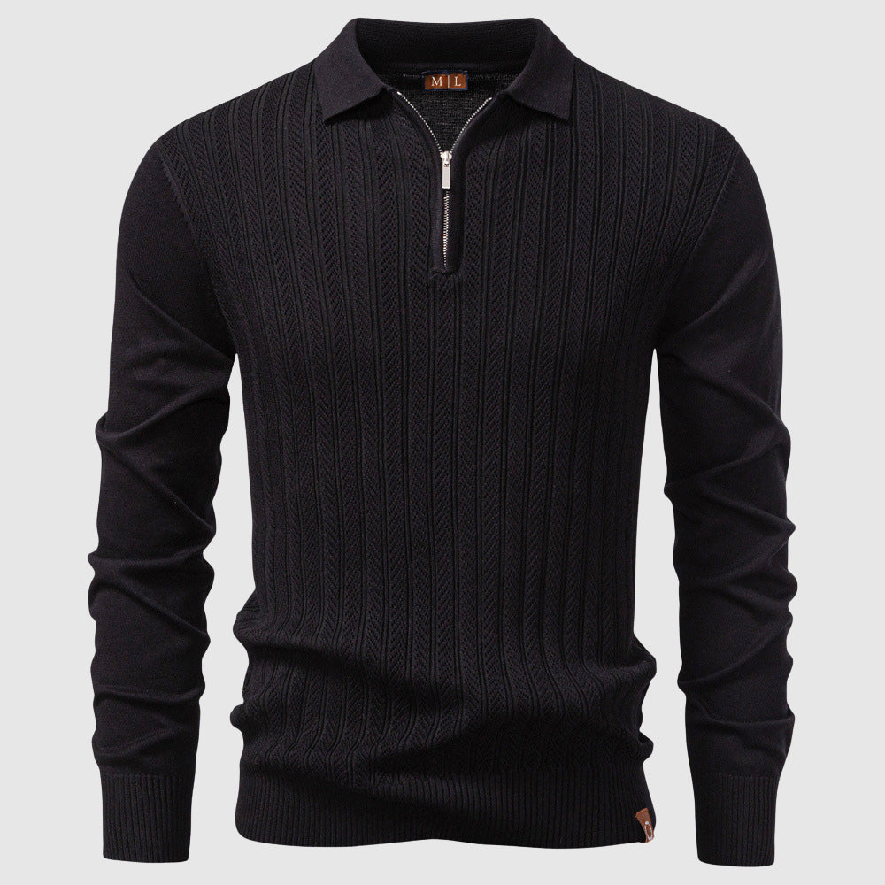 Men's Zip-Up Cable Knit Sweater