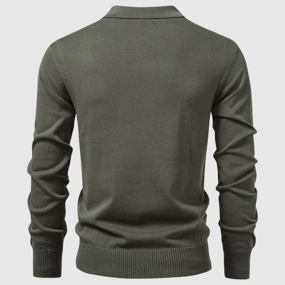 Men's Zip-Up Cable Knit Sweater